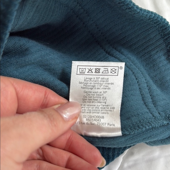 Sézane High Waist Blue Shorts Relaxed Fit - Picture 7 of 8